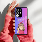 Cute Girl Hello Glass Case For Vivo - ShopOnCliQ