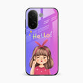 Cute Girl Hello Glass Case For Vivo V60e 5G