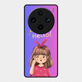 Cute Girl Hello Glass Case For Vivo X100 Pro 5G
