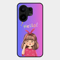 Cute Girl Hello Glass Case For Vivo X200 Fe 5G