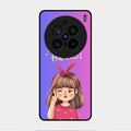 Cute Girl Hello Glass Case For Vivo X200 Pro 5G