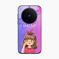 Cute Girl Hello Glass Case For Vivo X300 5G