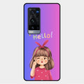 Cute Girl Hello Glass Case For Vivo X60 Pro Plus 5G