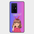 Cute Girl Hello Glass Case For Vivo X70 Pro Plus 5G