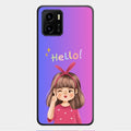 Cute Girl Hello Glass Case For Vivo Y01