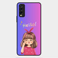 Cute Girl Hello Glass Case For Vivo Y12G