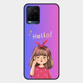 Cute Girl Hello Glass Case For Vivo Y33T