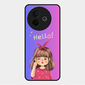 Cute Girl Hello Glass Case For Vivo Y39 5G