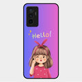 Cute Girl Hello Glass Case For Vivo Y75 4G
