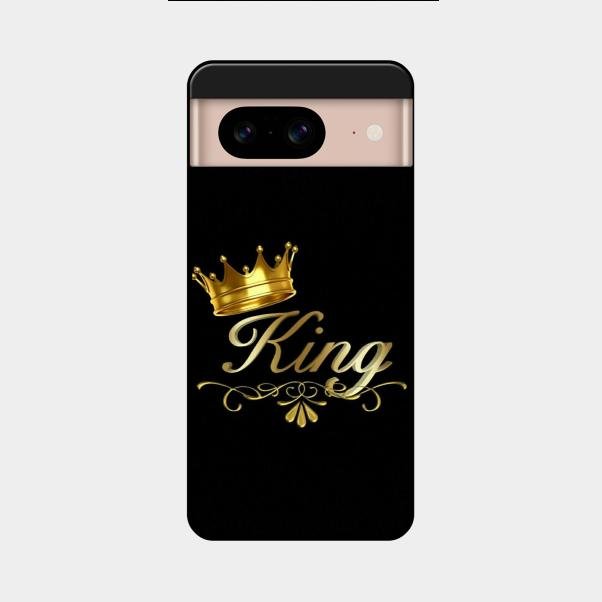 Cute King With Crown Glass Case For Google Pixel 8 5G