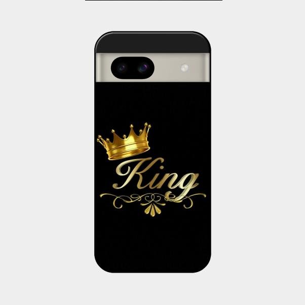 Cute King With Crown Glass Case For Google Pixel 8A 5G