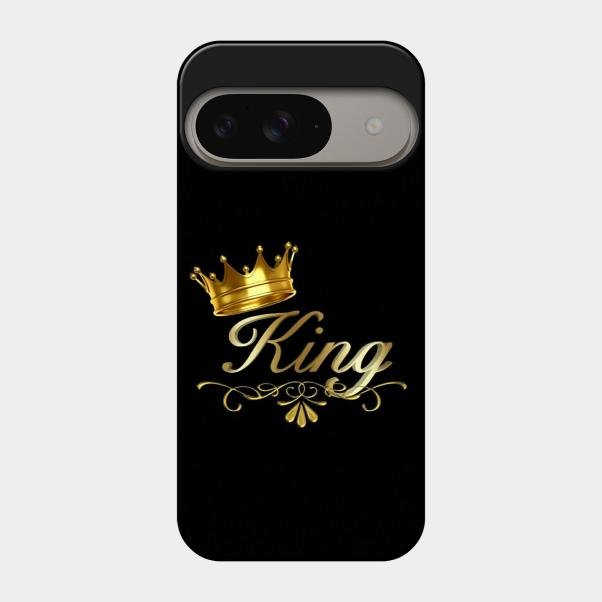 Cute King With Crown Glass Case For Google Pixel 9 5G