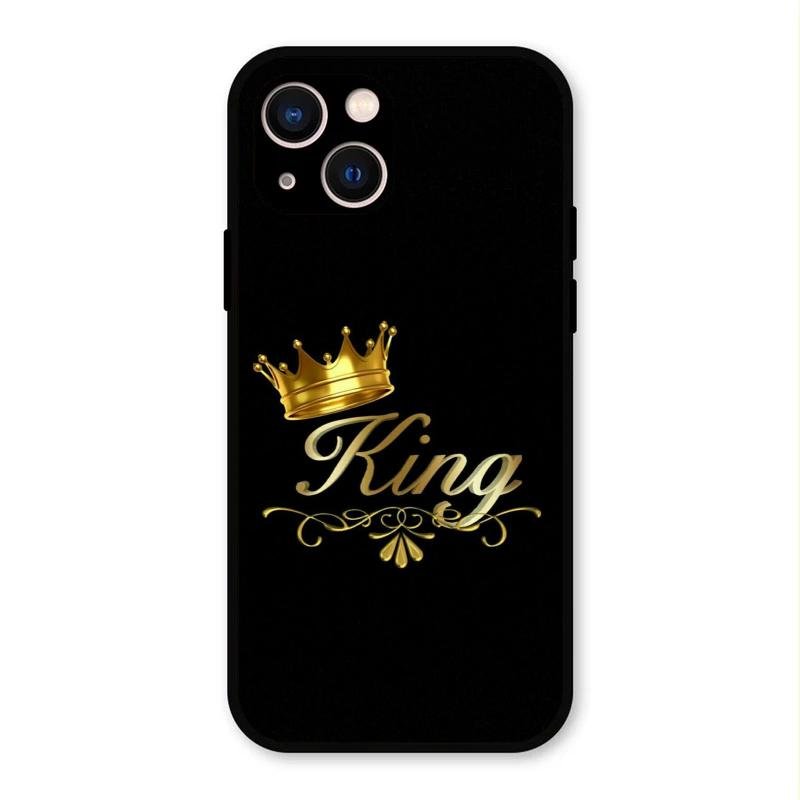 Cute King With Crown Glass Case For iPhone 13