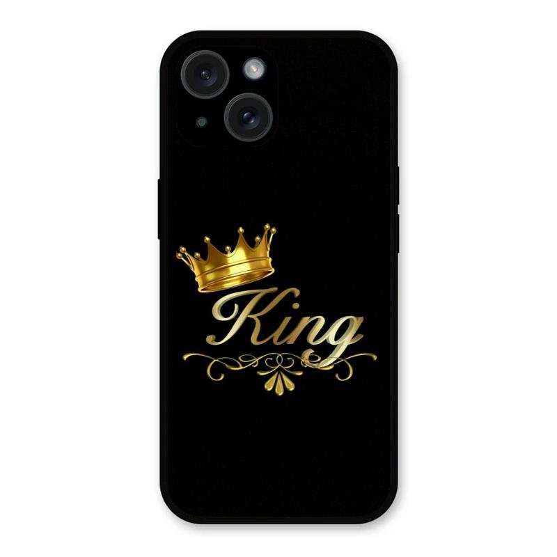 Cute King With Crown Glass Case For iPhone 15