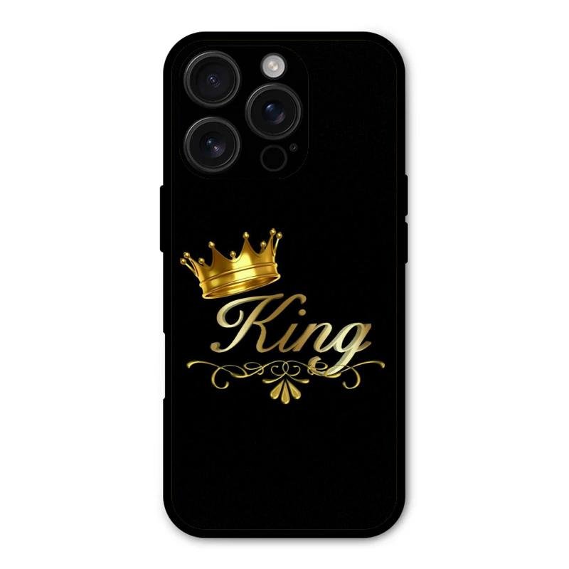 Cute King With Crown Glass Case For iPhone 16 Pro