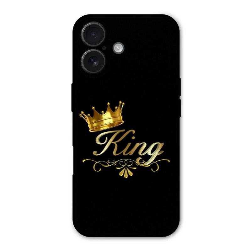 Cute King With Crown Glass Case For iPhone 16