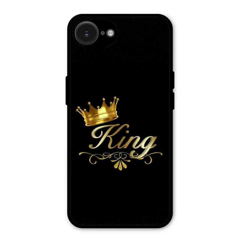 Cute King With Crown Glass Case For iPhone 16e