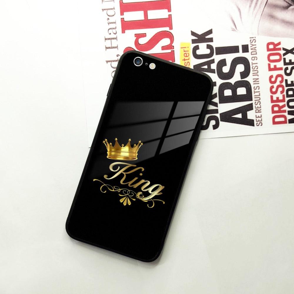 Cute King With Crown Glass Case for iPhone