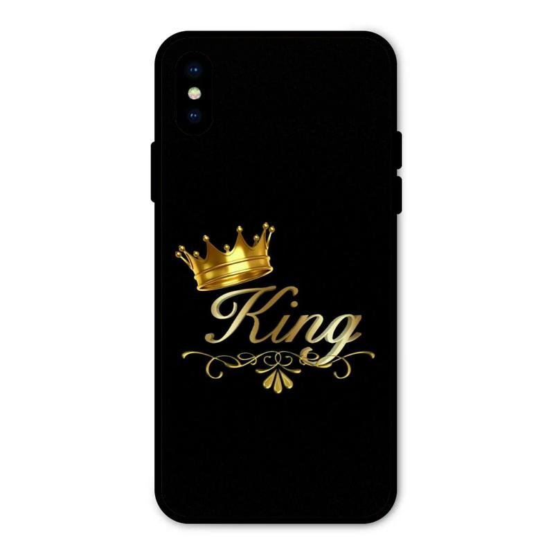 Cute King With Crown Glass Case For iPhone XS
