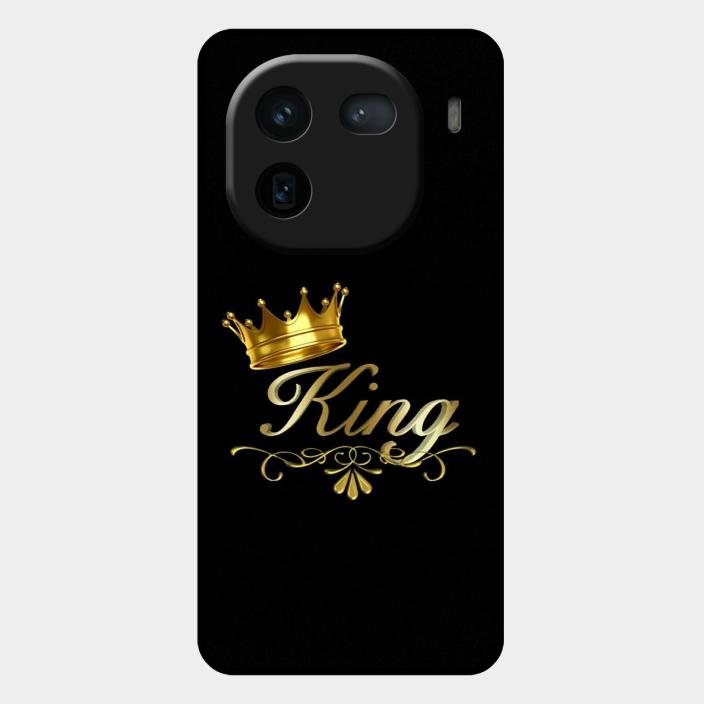 Cute King With Crown Glass Case For Iqoo 12 5G