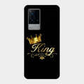 Cute King With Crown Glass Case For Iqoo 9 5G