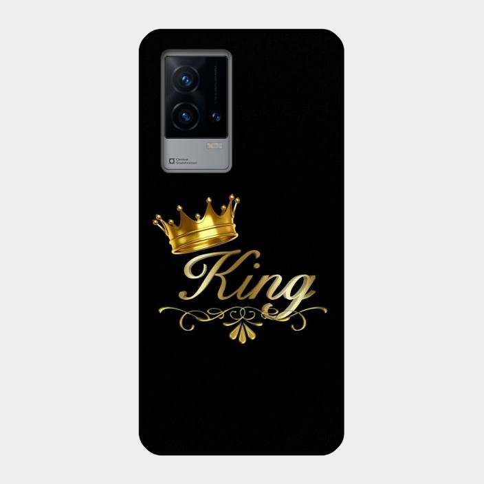 Cute King With Crown Glass Case For Iqoo 9 5G