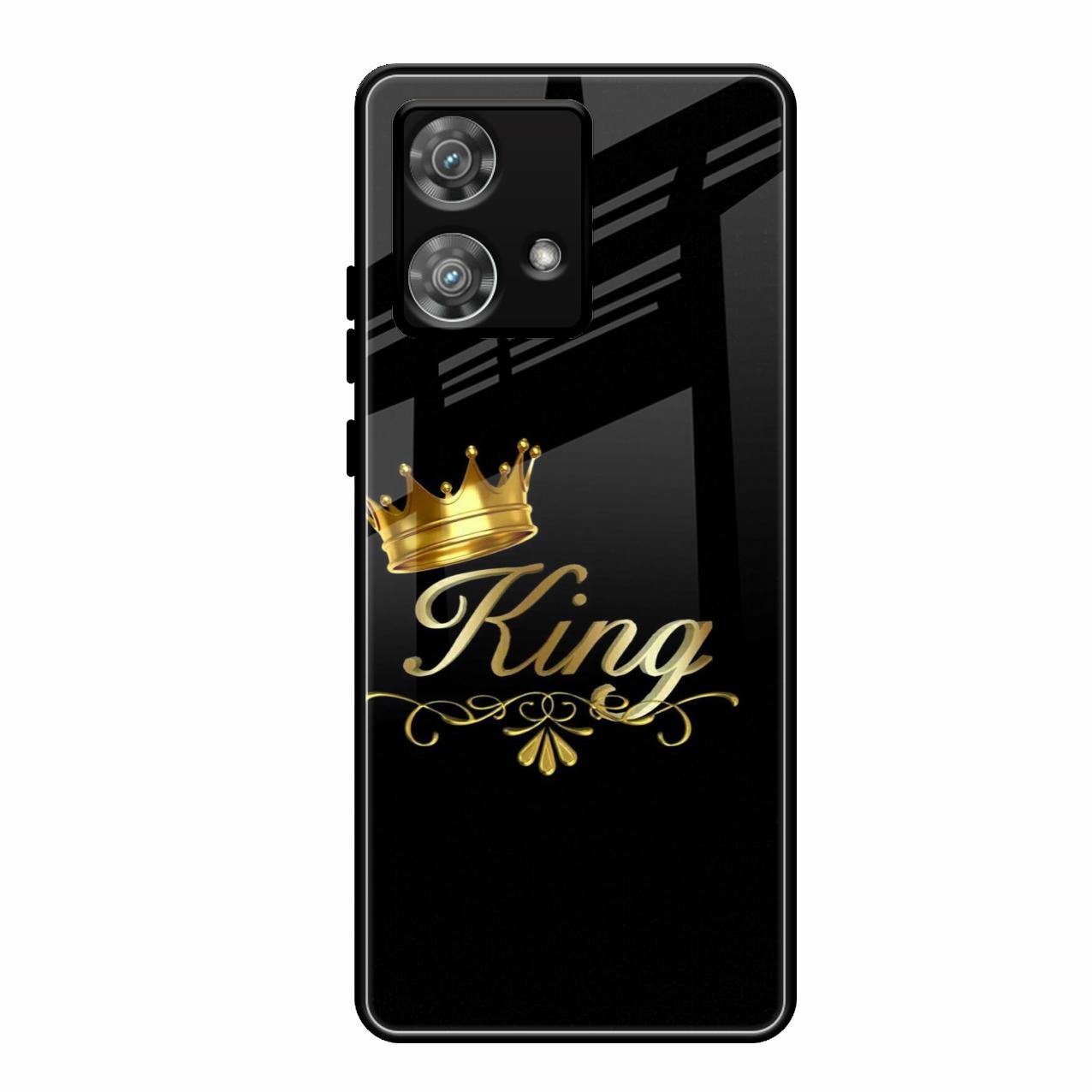 Cute King With Crown Glass Case For Motorola Edge 40 5G