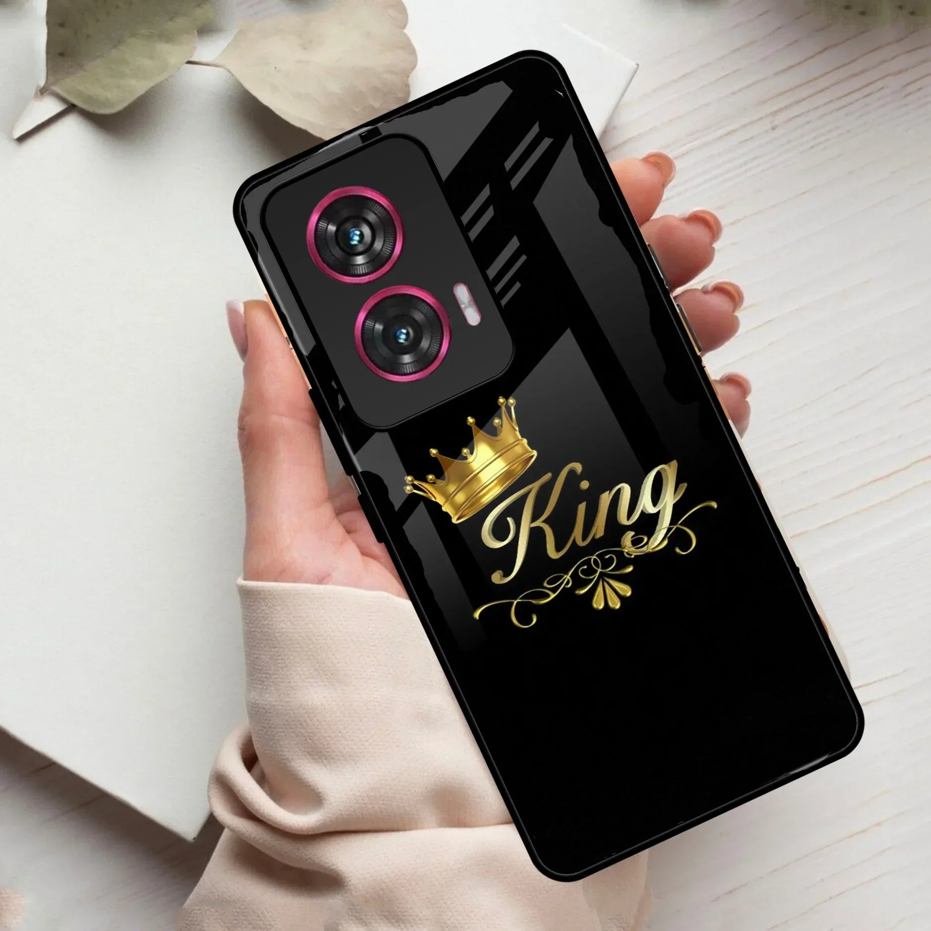 Cute King With Crown Glass Case For Motorola - ShopOnCliQ