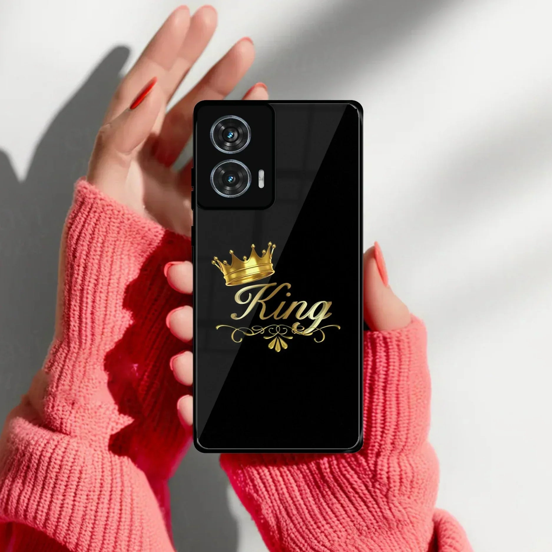 Cute King With Crown Glass Case For Motorola - ShopOnCliQ