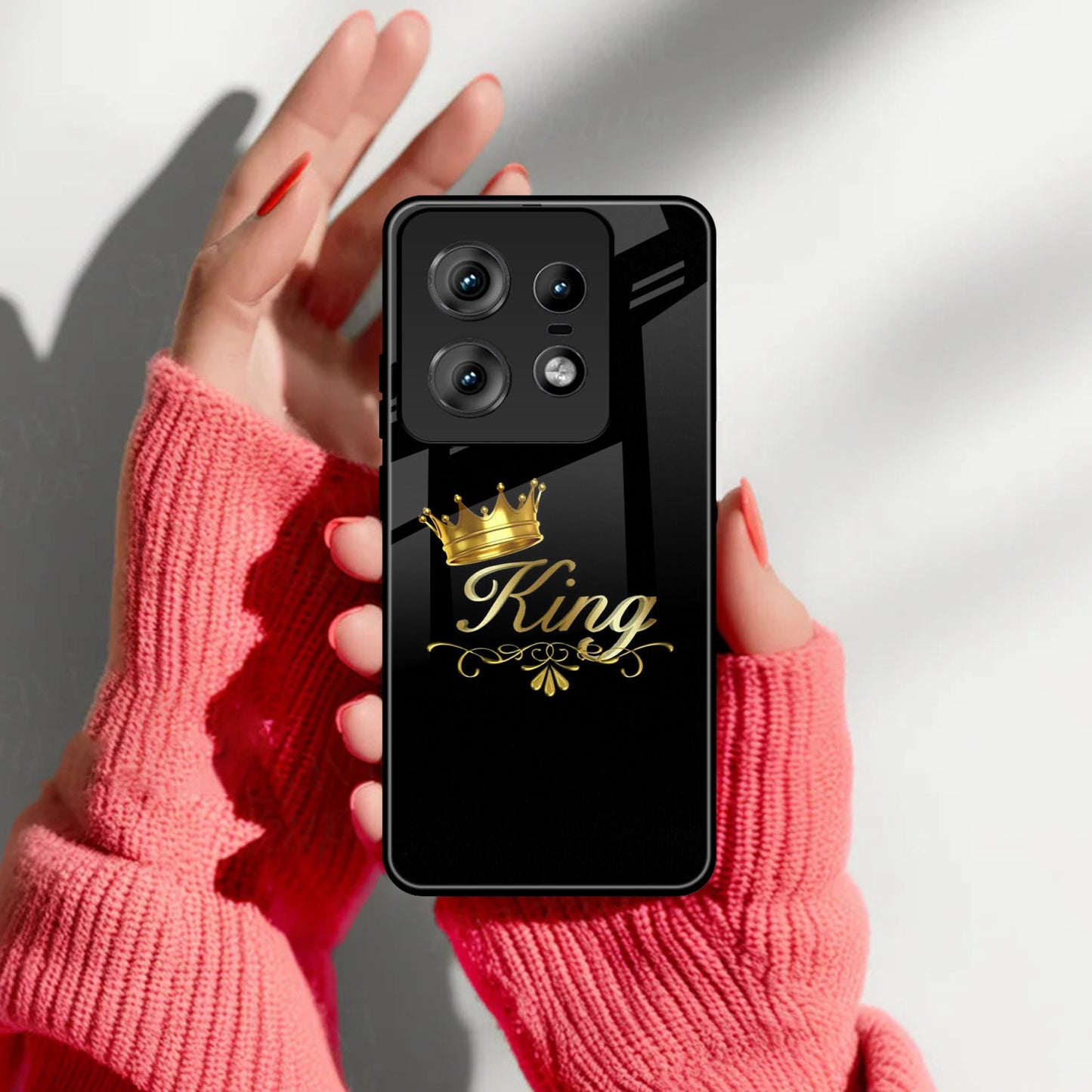 Cute King With Crown Glass Case For Motorola