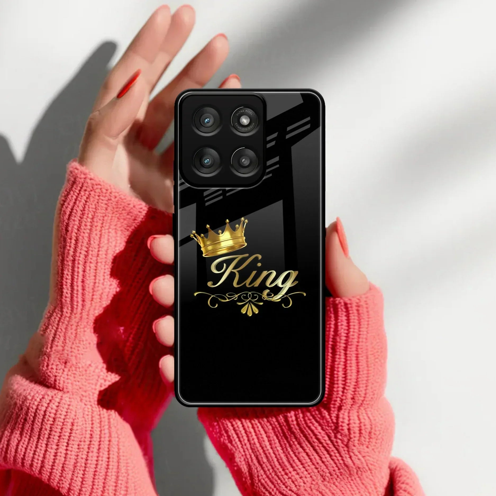Cute King With Crown Glass Case For Motorola - ShopOnCliQ