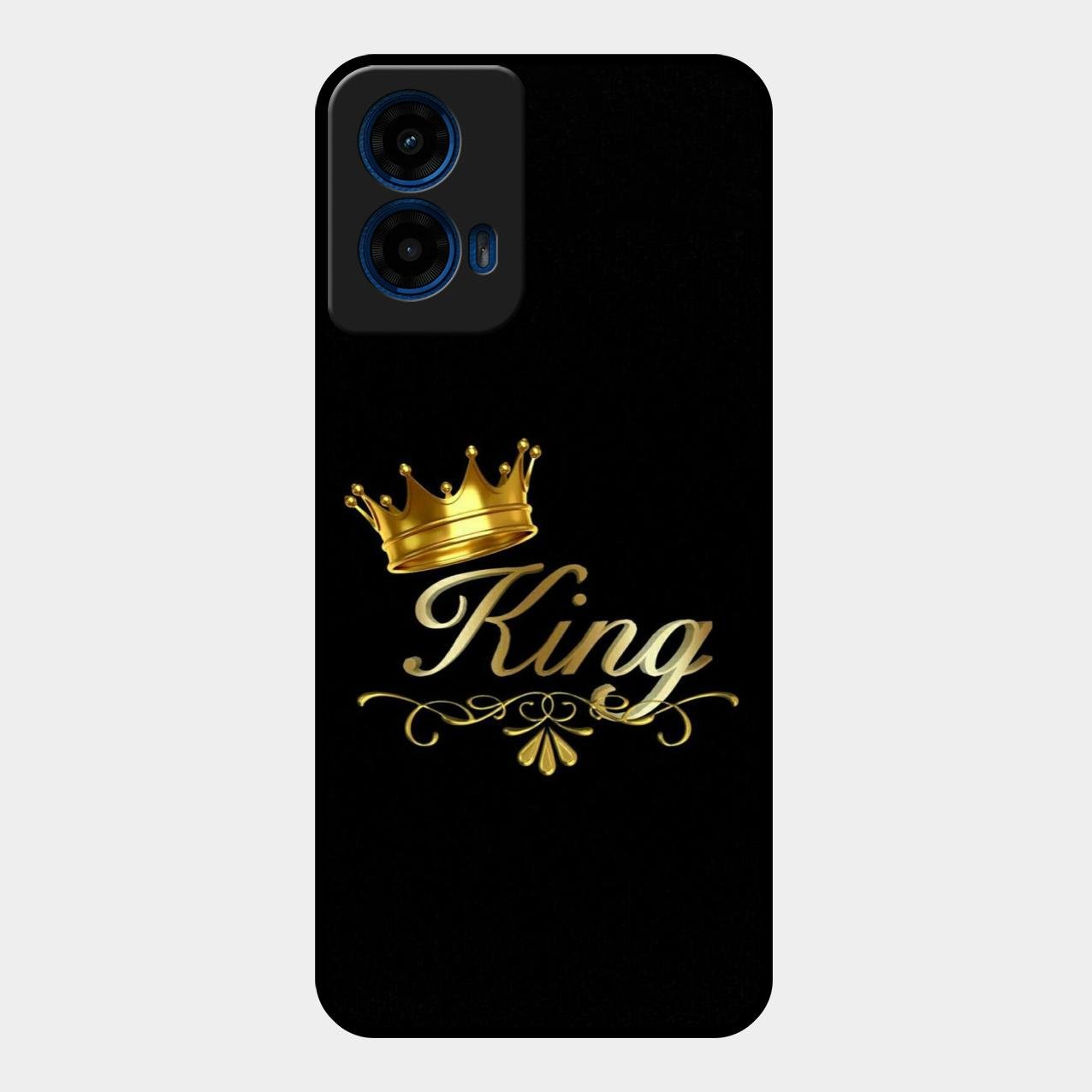 Cute King With Crown Glass Case For Motorola G45 5G