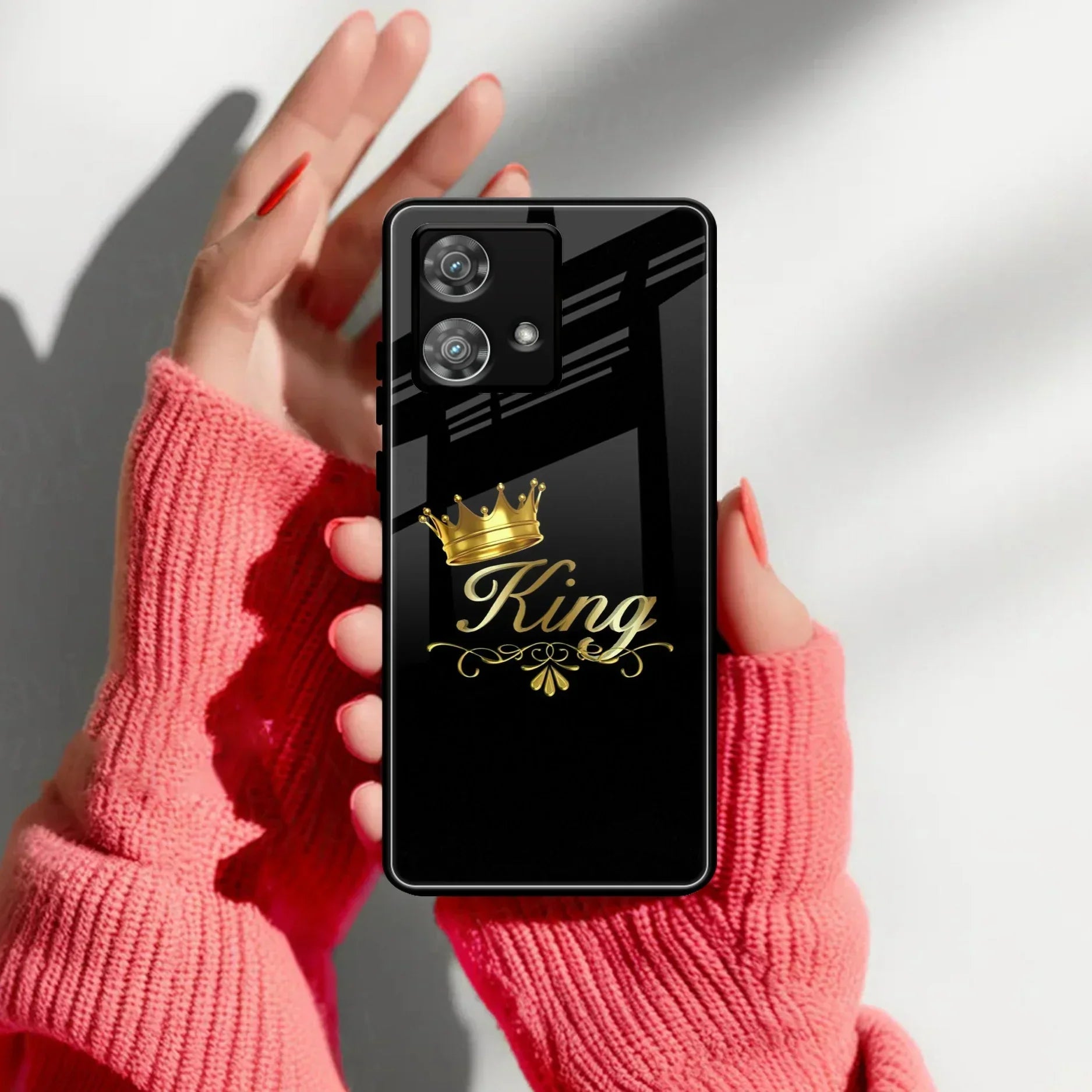 Cute King With Crown Glass Case For Motorola - ShopOnCliQ