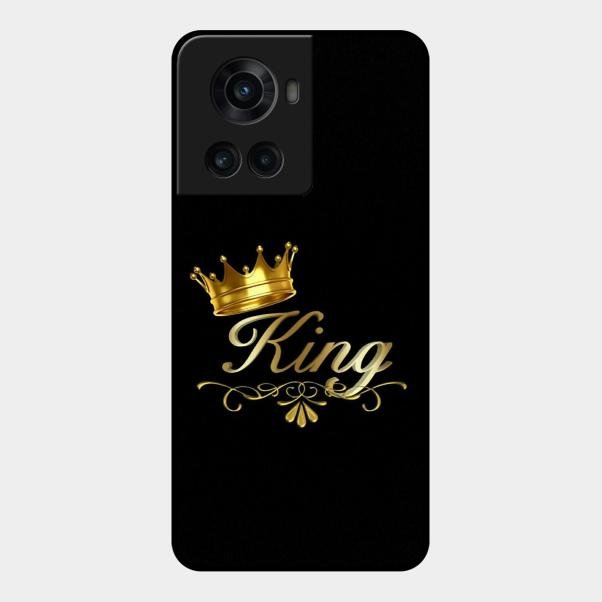 Cute King With Crown Glass Case For Oneplus 10R 5G