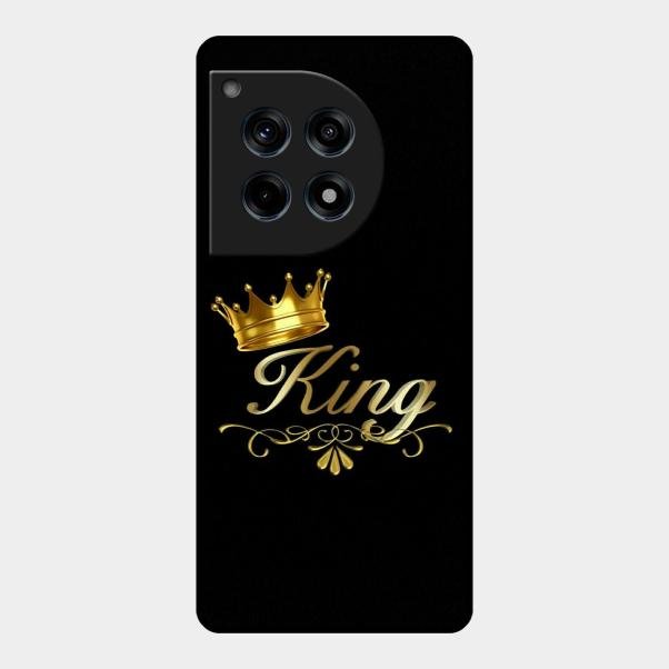Cute King With Crown Glass Case For Oneplus 12R 5G