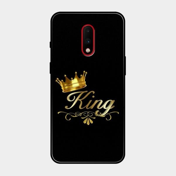 Cute King With Crown Glass Case For Oneplus 7