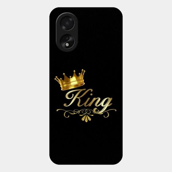 Cute King With Crown Glass Case For Oppo A38