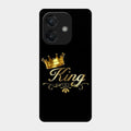 Cute King With Crown Glass Case For Oppo A3X 5G