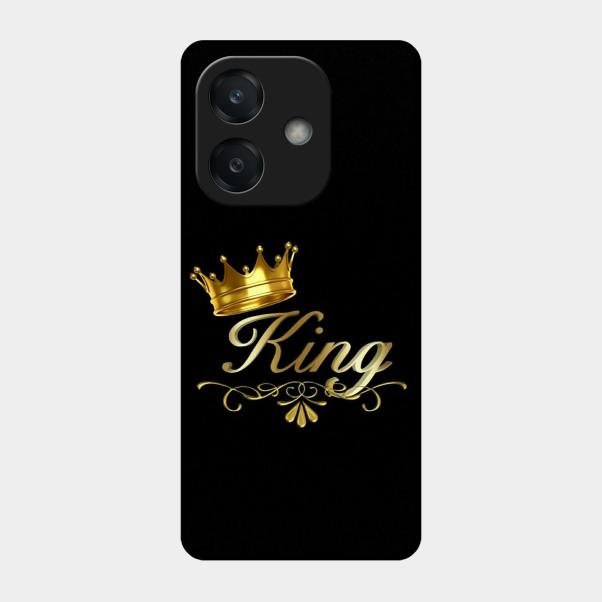 Cute King With Crown Glass Case For Oppo A3X 5G
