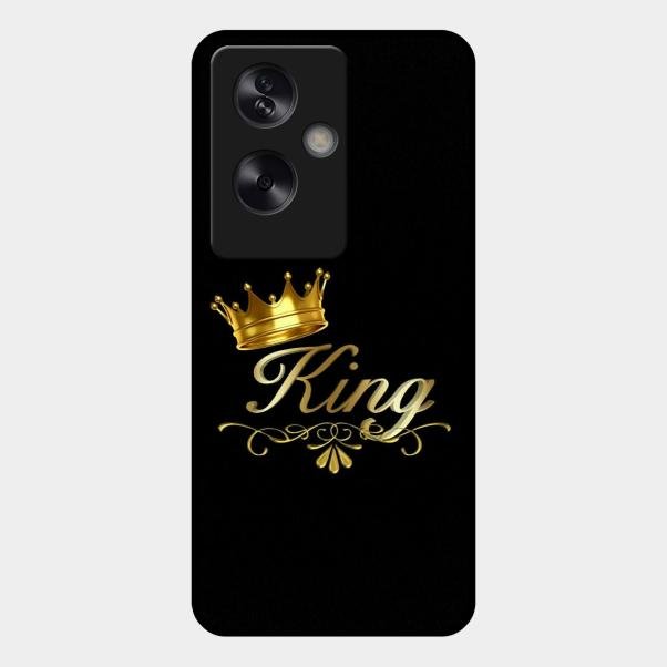 Cute King With Crown Glass Case For Oppo A79 5G