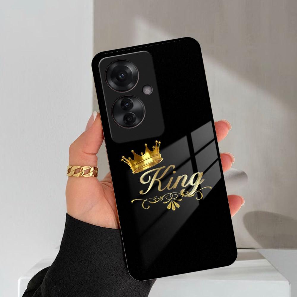 Cute King With Crown Glass Case For Oppo