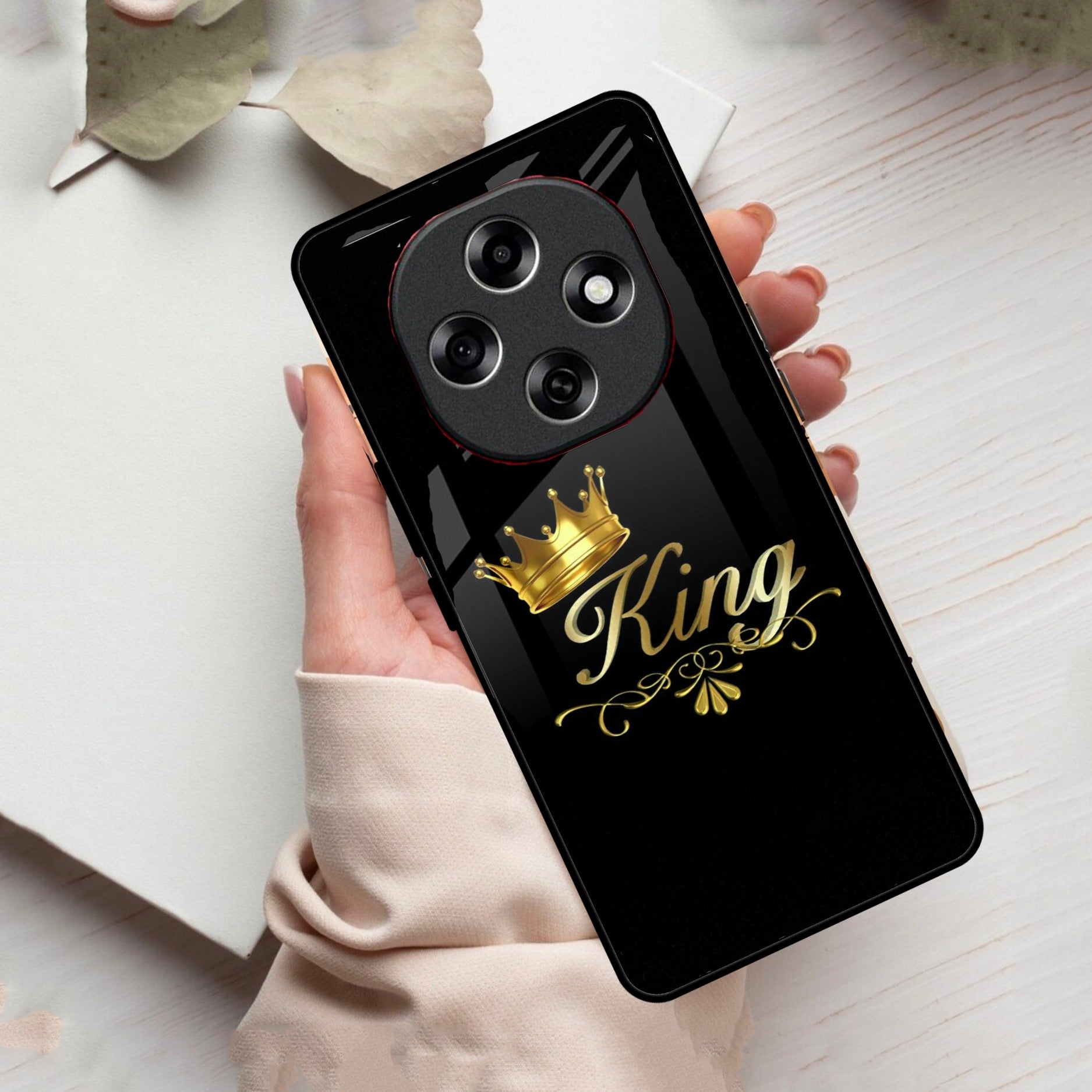 Cute King With Crown Glass Case For Oppo