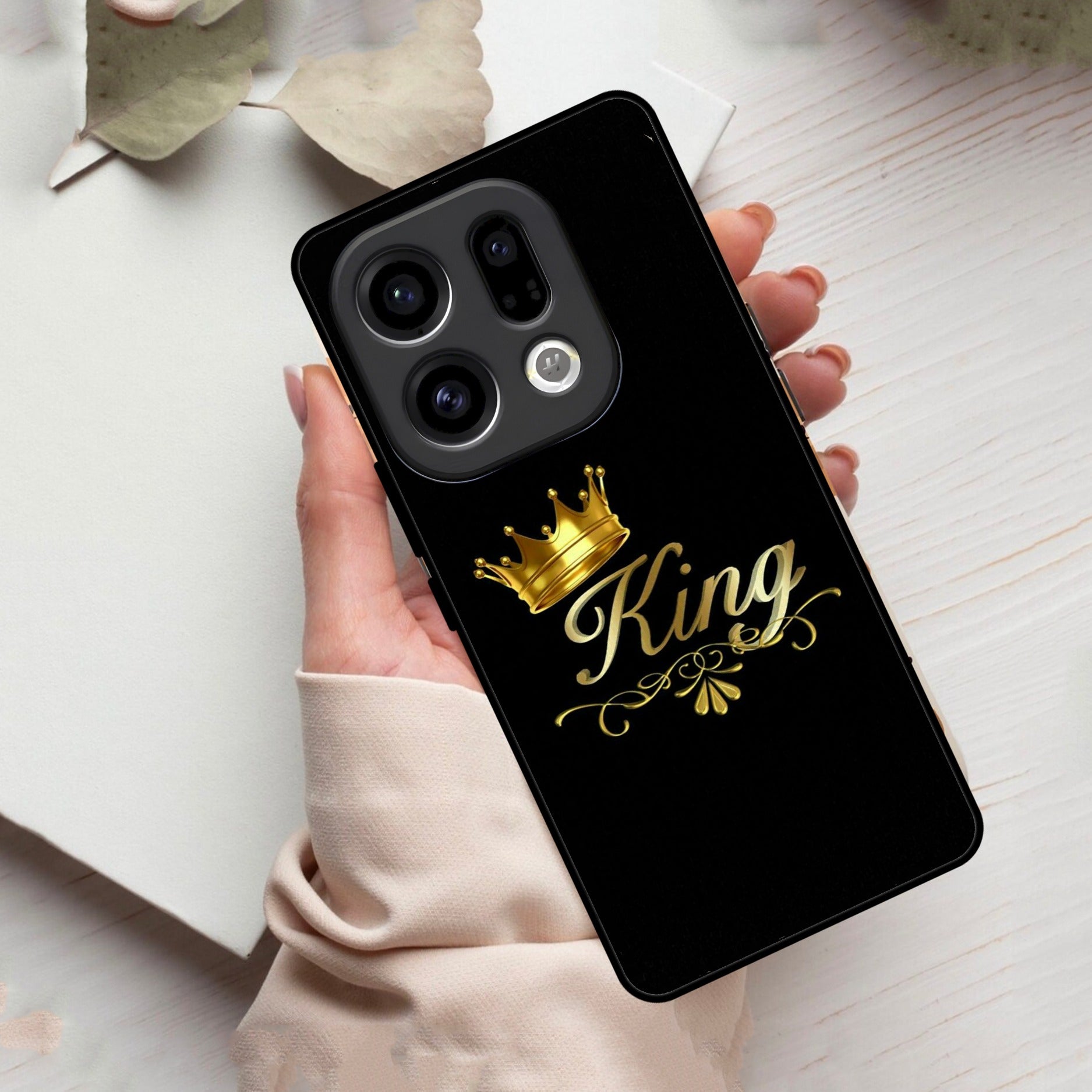 Cute King With Crown Glass Case For Oppo