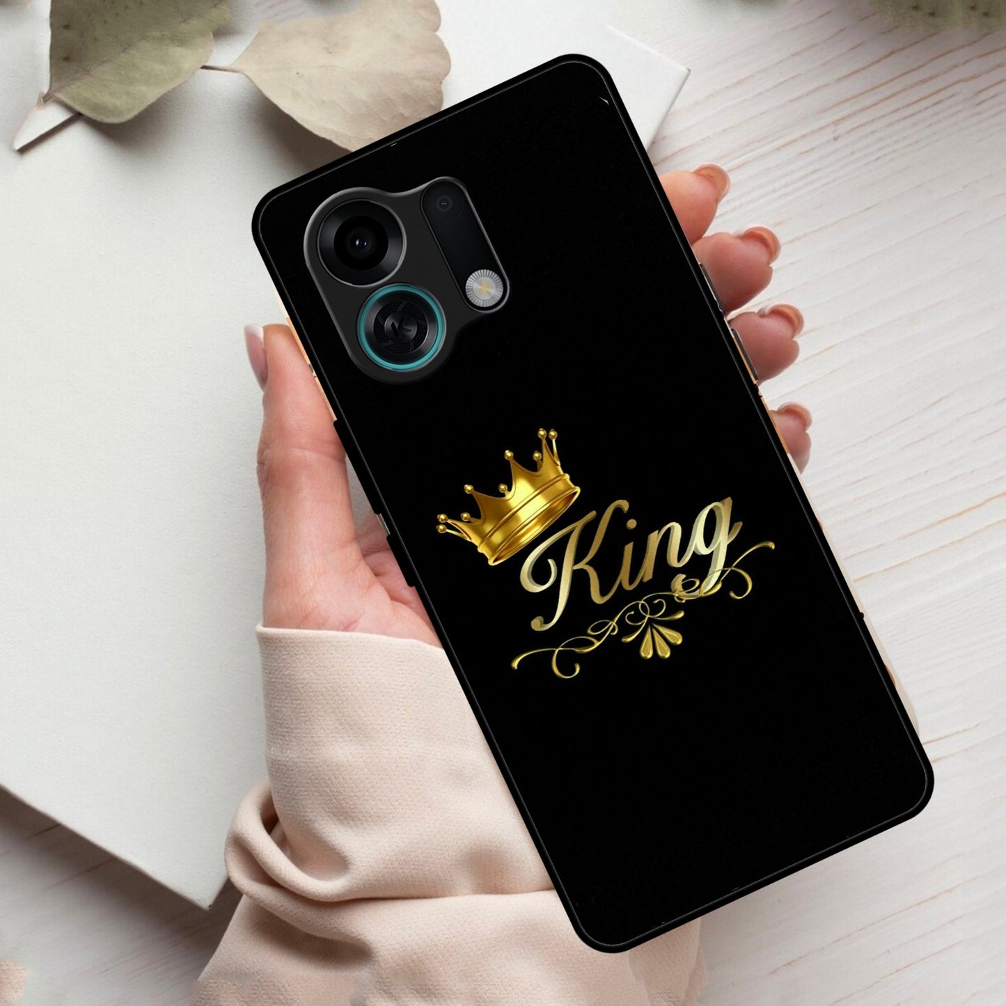 Cute King With Crown Glass Case For Oppo