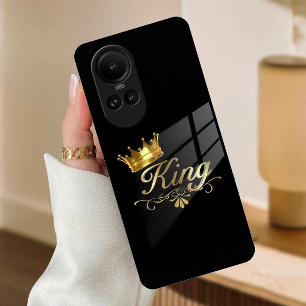 Cute King With Crown Glass Case For Oppo