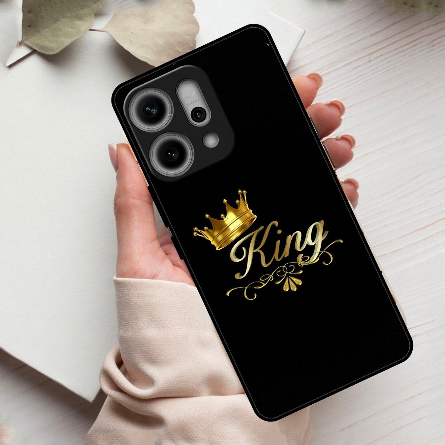 Cute King With Crown Glass Case For Oppo