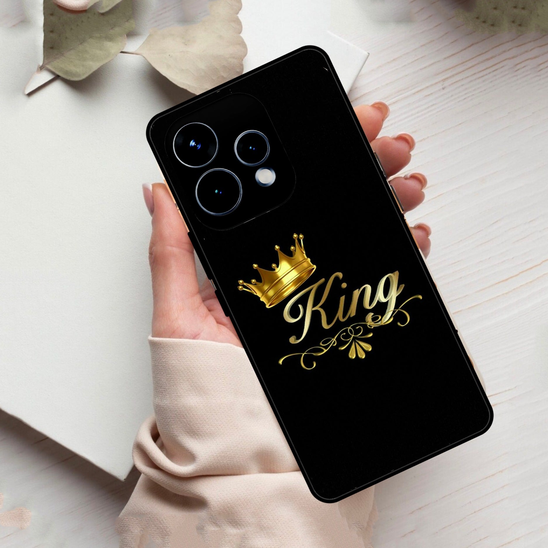 Cute King With Crown Glass Case For Oppo