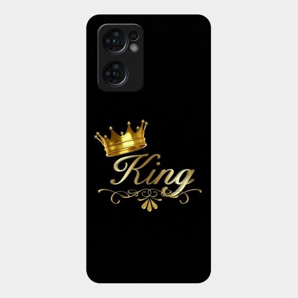 Cute King With Crown Glass Case For Oppo Reno 7 5G