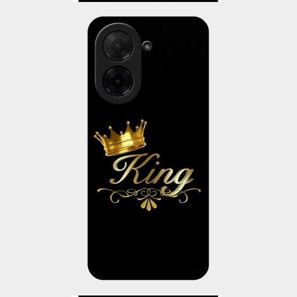 Cute King With Crown Glass Case For Poco C71
