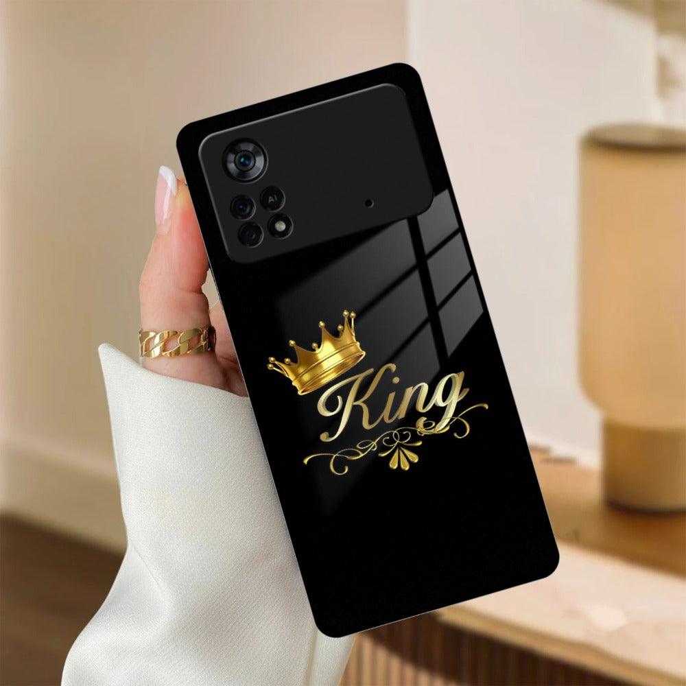 Cute King With Crown Glass Case For Poco